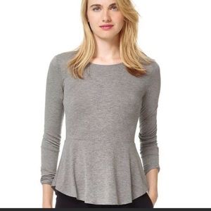 Wilfred black long sleeve peplum top